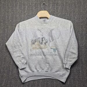 VTG 90s Earth Tones Elephant Sweatshirt Mens Large Grey Art Loxodonta Craig Rone
